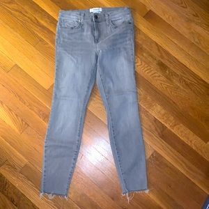 Pistola gray skinny cut off jeans